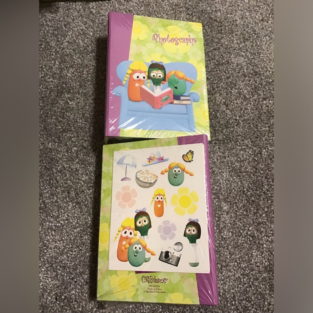 Veggie Tales Photographs albums NEW with Stickers. 2 set